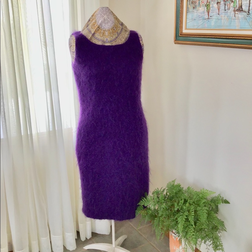Sylvia Heisel Purple Mohair Wiggle Dress Sz 6